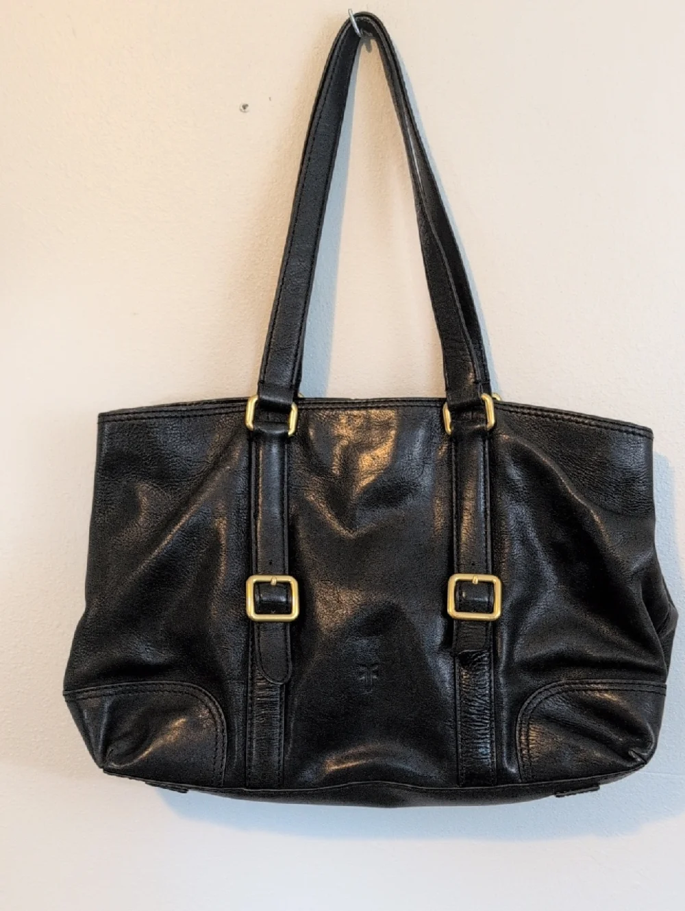 Black Leather Tote Shoulder Bag
